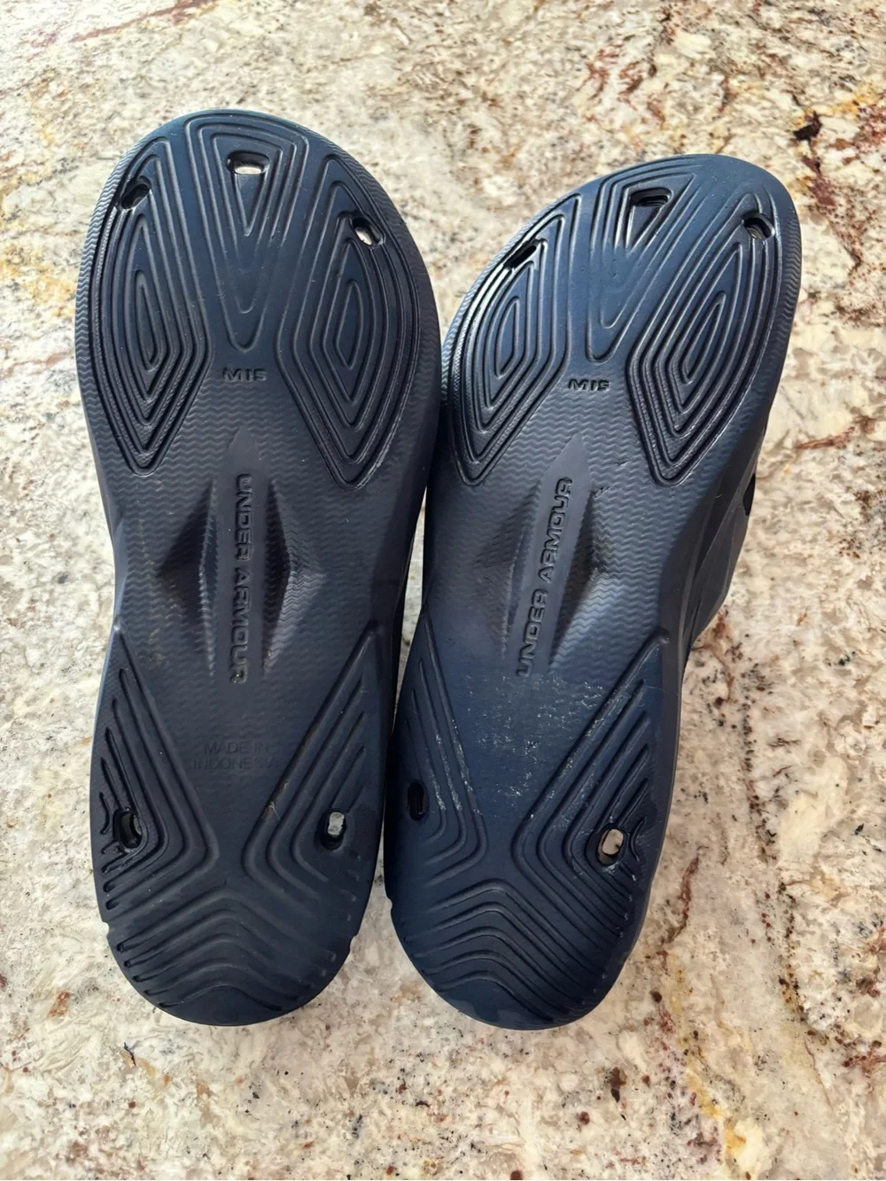 Under Armour Dark Navy Slide Sandals with White Logo